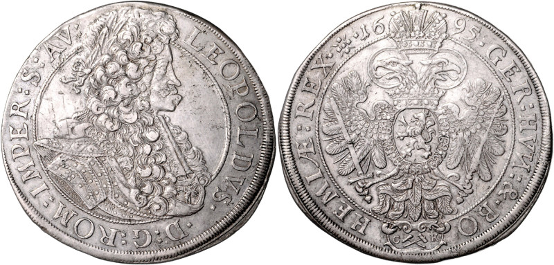 LEOPOLD I (1657 - 1705)&nbsp;
1 Thaler, 1695, Kutná Hora, Krahe, 27,36g, Hal 14...