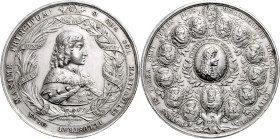 JOSEPH I (1705 - 1711)&nbsp;
Silver medal Coronation of Joseph I as the King of Hungary in Pressburg, 1688, 139,92g, 74 mm, Ag 900/1000, M. Brunner, ...