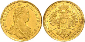 MARIA THERESA (1740 - 1780)&nbsp;
1 Ducat, 1752, Karlsburg, 3,47g, Her 204&nbsp;

about UNC | about UNC