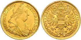 MARIA THERESA (1740 - 1780)&nbsp;
1 Ducat, 1778, CA, 3,48g, Her 117&nbsp;

about UNC | about UNC