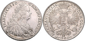 FRANCIS I STEPHEN (1740 - 1765)&nbsp;
1 Thaler, 1760, Augsburg, 28,06g, Dav 1926&nbsp;

about UNC | about UNC