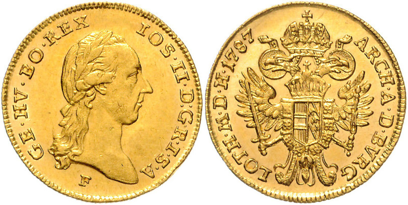 JOSEPH II (1765 - 1790)&nbsp;
1 Ducat, 1787, F, 3,48g, Her 59&nbsp;

about UN...