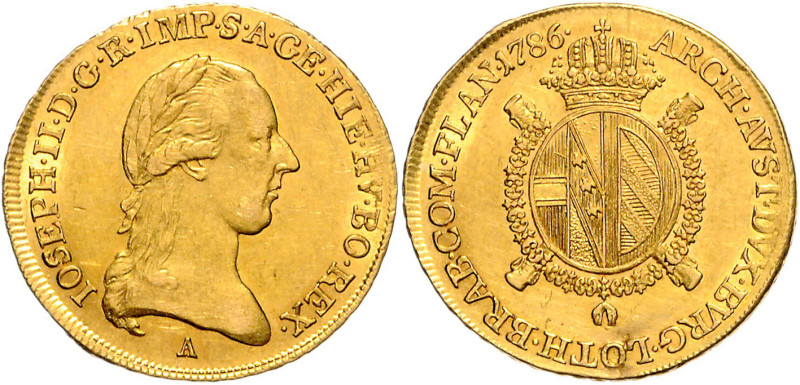 JOSEPH II (1765 - 1790)&nbsp;
1/2 Sovrano, 1786, A, 5,54g, Her 101&nbsp;

abo...