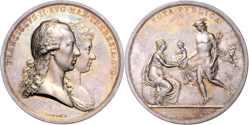 FRANCIS II / I (1792 - 1806 - 1835)&nbsp;
Silver medal to Commemorate the Birth...