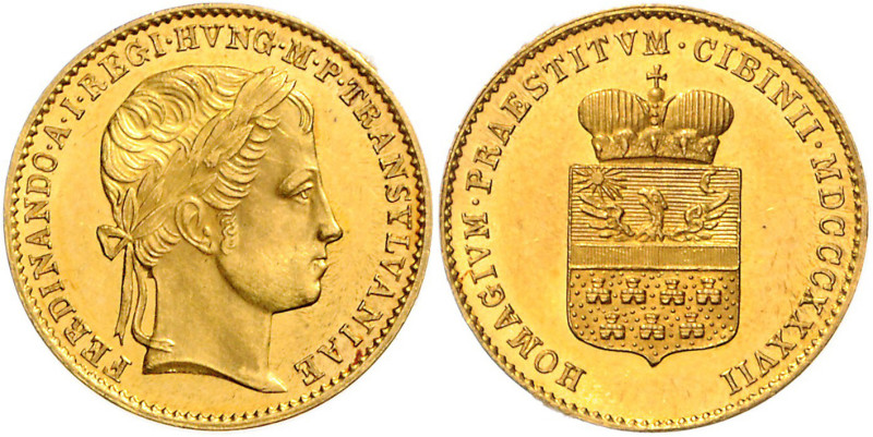 FERDINAND V / I (1835 - 1848)&nbsp;
1 Ducat (Gold jeton) Homage in Sibiu, Trans...