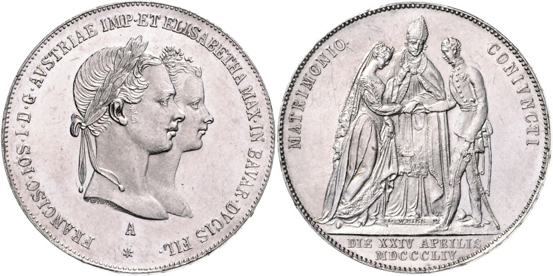 FRANZ JOSEPH I (1848 - 1916)&nbsp;
1 Gulden Wedding of Francis Joseph I and Eli...