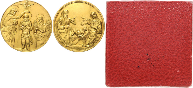 FRANZ JOSEPH I (1848 - 1916)&nbsp;
Baptism gold medal - The Holy Family in Beth...