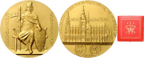 CZECHOSLOVAKIA&nbsp;
Gold medal (50 Ducats) Completion of the construction of St. Vitus Cathedral, original box, 1929, Kremnica, 168,52g, 70 mm, Au 9...