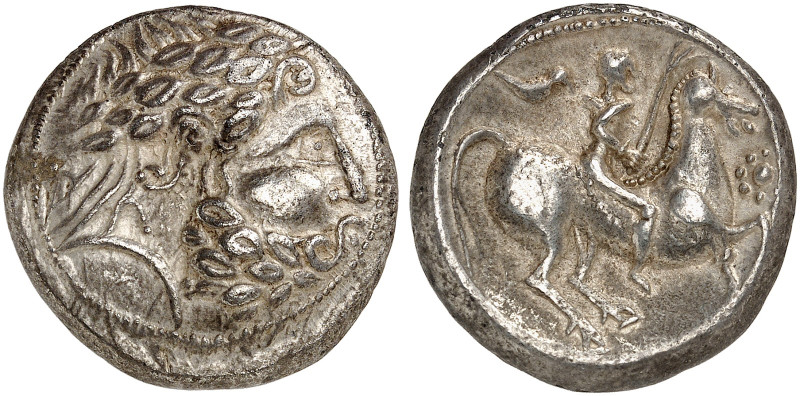 KELTISCHE MÜNZEN. DONAUKELTEN. 
Tetradrachme, nach dem Vorbild Philippos II., T...