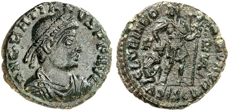 RÖMISCHE MÜNZEN. RÖMISCHE KAISERZEIT. Gratianus, 367 - 383. 
Follis, Siscia. Re...