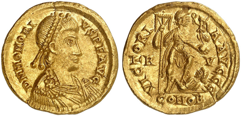 RÖMISCHE MÜNZEN. RÖMISCHE KAISERZEIT. Honorius, 395 - 423. 
Solidus, Ravenna. R...