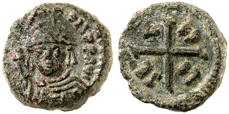 BYZANTINISCHE MÜNZEN. Mauricius Tiberius, 582 - 602. 
Dekanummium, Syrakusai. R...