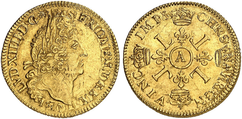 EUROPA. FRANKREICH. - Königreich. Louis XIV., 1643-1715. 
Louis d'or aux insign...