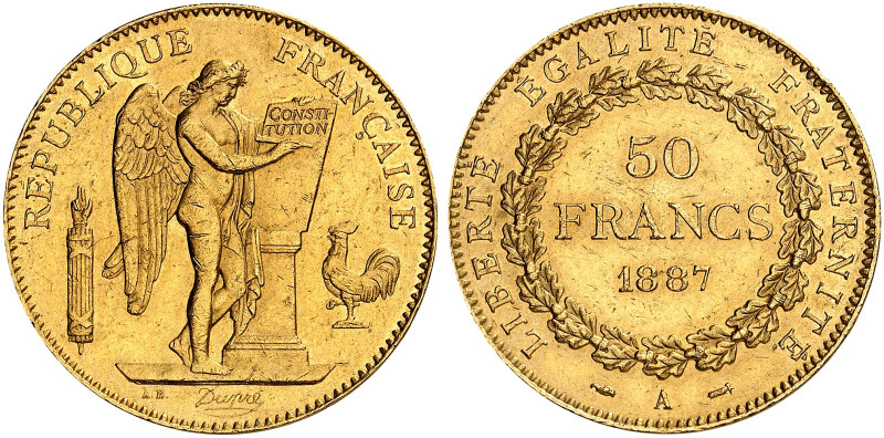 EUROPA. FRANKREICH. III. République, 1871-1940. 
50 Francs type Génie 1887, A -...