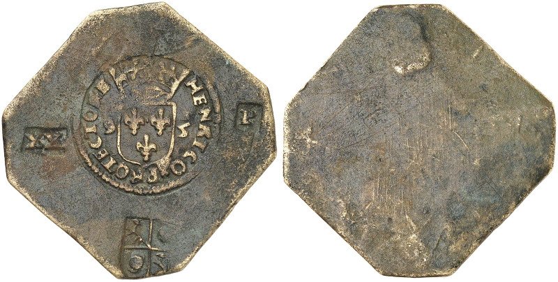 EUROPA. - CAMBRAI. Belagerung 1595. 
20 Pataras 1595, mit Titel Henri IV. Boud....