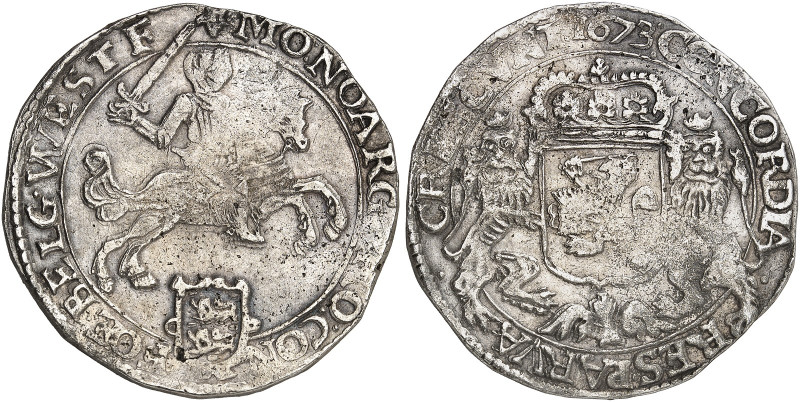 EUROPA. - WESTFRIESLAND. 
Dukaton 1673. Dav. 4939, Delm. 1019 l. Prägeschwäche,...