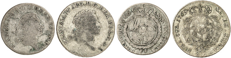 EUROPA. POLEN. - Königreich. Stanislaus August, 1764-1795. 
Lot von 2 Stück: 4 ...