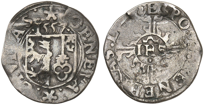 EUROPA. - GENF. - Stadt. 
2 Quarts 1557. HMZ 2-305d RR ! gewellt, f. ss