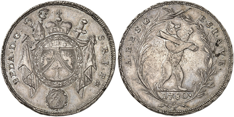 EUROPA. - ST. GALLEN. - Abtei. Beda Angehrn von Hagenwil, 1767-1796. 
Taler 178...