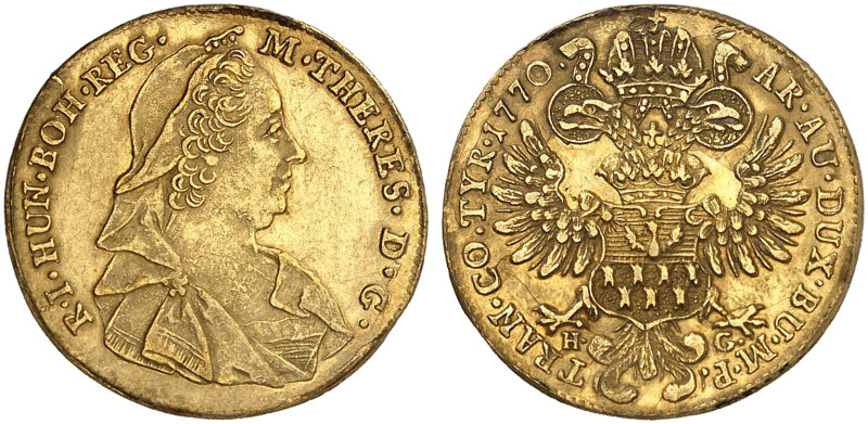 SIEBENBÜRGEN. Maria Theresia, 1740-1780. 
Dukat 1770, Karlsburg. Friedb. 544, H...