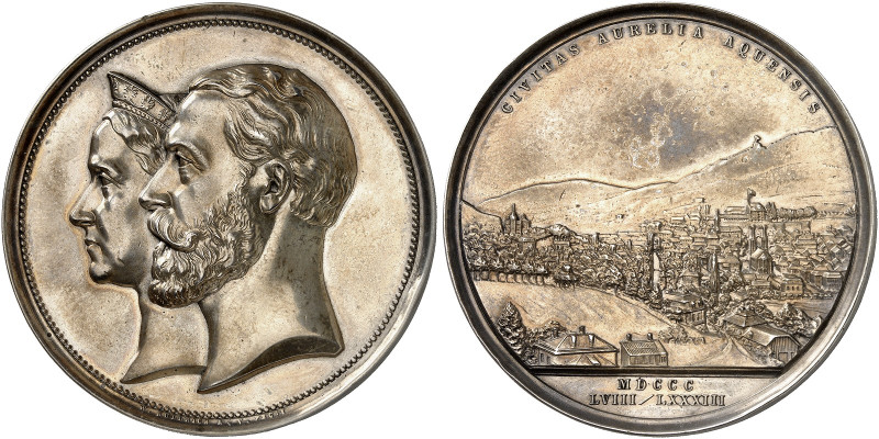 BADEN - DURLACH. Friedrich I., 1856-1907. 
Silbermedaille 1883 (von W. Kullrich...