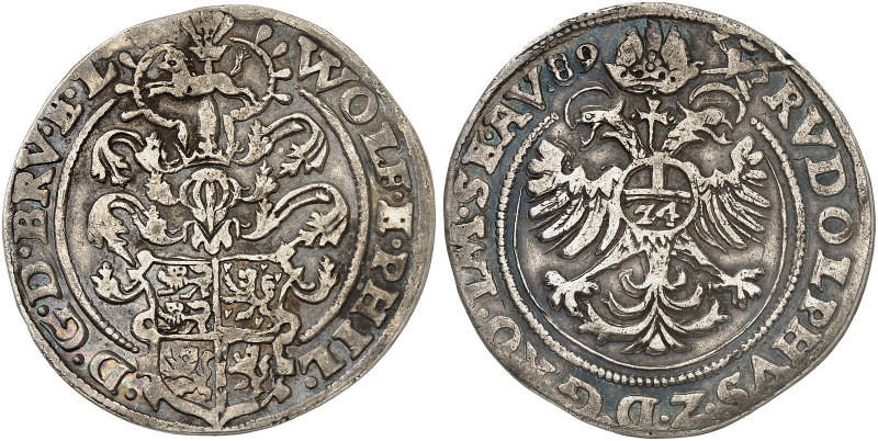 BRAUNSCHWEIG - GRUBENHAGEN. Wolfgang und Philipp, 1567-1595. 
Taler zu 24 Grosc...