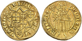 KÖLN. - Erzbistum. Friedrich III., Graf von Saarwerden, 1371-1414. 
Goldgulden o. J. (1409), Bonn. Friedb. 791, Noss 254, Felke 797 Gold f. vz