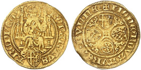 KÖLN. - Erzbistum. Ruprecht, Pfalzgraf bei Rhein, 1463-1480. 
Goldgulden o. J. (1469), Bonn. Friedb. 800, Noss 428, Felke 1463 Gold f. ss Expl. der S...