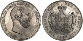 LIPPE - DETMOLD. Paul Friedrich Emil Leopold, 1851-1875. 
Vereinstaler 1866. Prachtexemplar! Thun 213, AKS 16, J. 16 PCGS MS 65, St