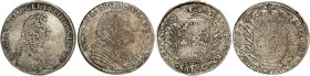 LÜBECK. - Bistum. August Friedrich von Holstein-Gottorp, 1666-1705. 
Lot von 2 Stück: 2/3 Taler 1678, Eutin. Dav. 621, Behrens 801 ss