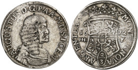 MAGDEBURG. - Erzbistum. August von Sachsen-Weissenfels, 1638-1680. 
2/3 Taler 1672, Halle. Dav. 631, v. Schr. 783, Slg. Mers. 2302 kl. Rdf., ss