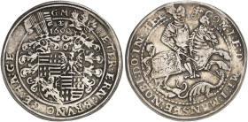 MANSFELD. - VORDERORTLINIE FRIEDEBURG. Peter Ernst I., Bruno II., Gebhard VIII. und Johann Georg IV., 1587-1601. 
Taler 1600, Eisleben. Dav. 9511/694...