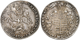 MANSFELD. - EIGENTLICHE HINTERORTISCHE LINIE. Friedrich Christoph, 1610-1631. 
Taler 1623. Dav. 7006, Tornau 1298b Hksp., Feld geglättet, ss - vz