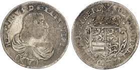 NASSAU - DILLENBURG. Heinrich, 1662-1701. 
15 Kreuzer 1691, Herborn. Isenb. 246 Jahrgang äussert selten ! f. Kr., s - ss