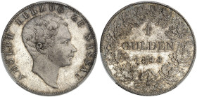 NASSAU. Adolph, 1839-1866. 
1 Gulden 1844. Prachtexemplar! AKS 65, J. 49 PCGS MS 65, St