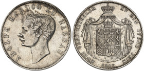 NASSAU. Adolph, 1839-1866. 
Vereinsdoppeltaler 1860. Thun 235, AKS 61, J. 61 ss