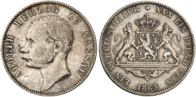 NASSAU. Adolph, 1839-1866. 
Vereinstaler 1863. Thun 236, AKS 64, J. 62 ss