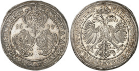 NÜRNBERG. - Stadt. 
Taler 1627, mit Titel Ferdinand II. Dav. 5636, Kellner 230b, Slg. Erl. 413 kl. Rdf., ss