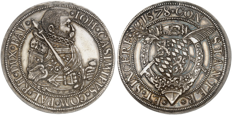 PFALZ. - Kurlinie zu Simmern. Johann Kasimir von Lautern, 1576-1592. 
Taler 157...