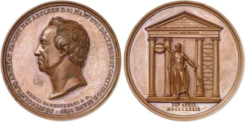 PERSONEN. Stieglitz, Johann, 1767, Arolsen - 1840, Hannover. 
Bronzemedaille 18...