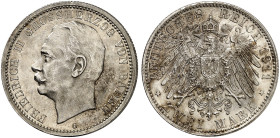 BADEN. Friedrich II., 1907-1918. J. 38, EPA 2/10 
2 Mark 1911. winz. Kr., f. St