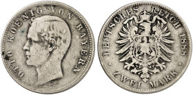 BAYERN. Otto II., 1886-1913. J. 43, EPA 2/12 
2 Mark 1888. s - ss