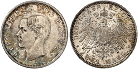 BAYERN. Otto II., 1886-1913. J. 45, EPA 2/13 
2 Mark 1900. schöne Patina, f. St