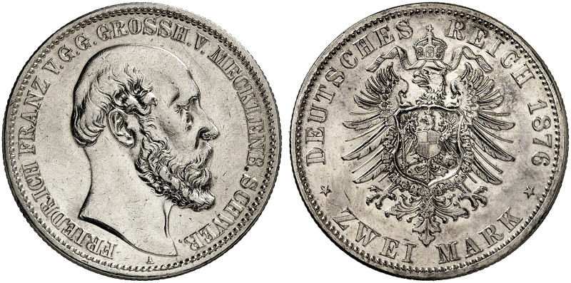 MECKLENBURG - SCHWERIN. Friedrich Franz II., 1842-1883. J. 84, EPA 2/27 
2 Mark...