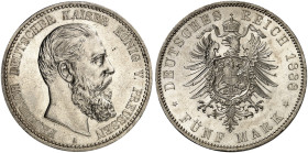 PREUSSEN. Friedrich III., 1888. J. 99, EPA 5/34 
5 Mark 1888. kl. Kr., vz - St