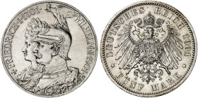 PREUSSEN. Wilhelm II., 1888-1918. J. 106, EPA 5/37 
5 Mark 1901, 200 Jahre Königreich. winz. Kr., f. St