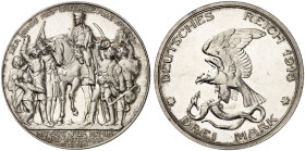 PREUSSEN. Wilhelm II., 1888-1918. J. 110, EPA 3/21 
3 Mark 1913, Jahrhundertfeier der Befreiungskriege gegen Napoleon I. winz. Kr., PP