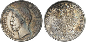 REUSS. - Jüngere Linie. Heinrich XIV., 1867-1913. J. 120, EPA 2/46 
2 Mark 1884. schöne Patina, ss