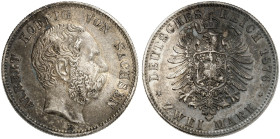 SACHSEN. Albert, 1873-1902. J. 121, EPA 2/47 
2 Mark 1876. dunkle Patina, ss - vz