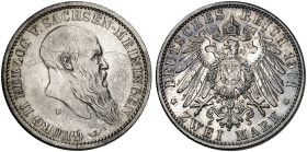 SACHSEN - MEININGEN. Georg II., 1866-1914. J. 149, EPA 2/60 
2 Mark 1901. winz. Kr., vz